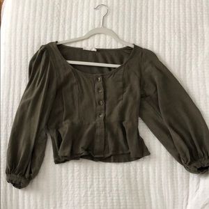 Peplum Style Blouse with Puffer Sleeve Alter State